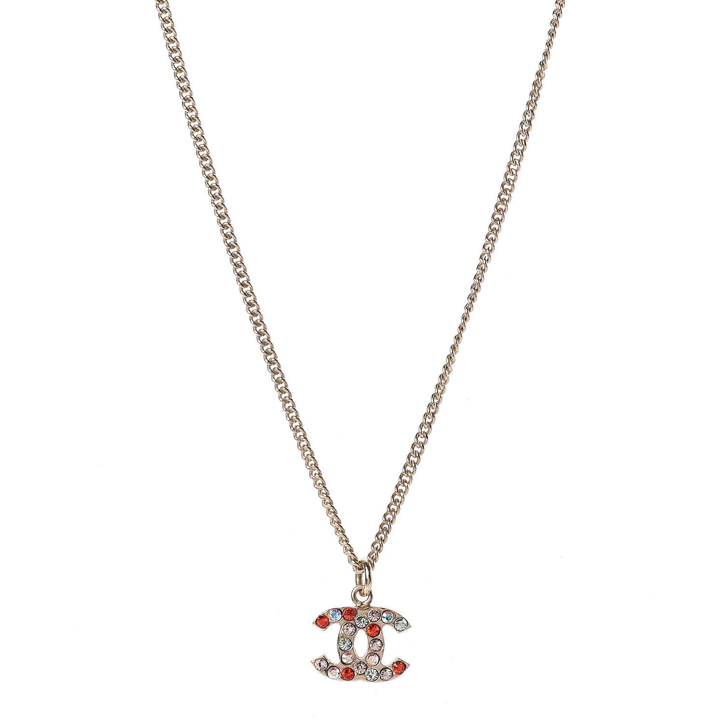 Crystal CC Necklace Gold Multicolor