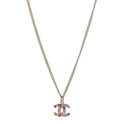 Chanel Crystal CC Necklace Gold Multicolor 1 of 5