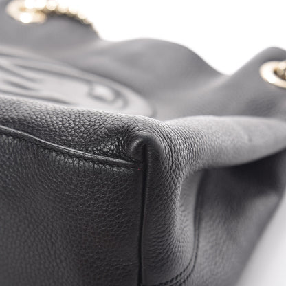 Gucci Pebbled Calfskin Medium Soho Chain Shoulder Bag Black 9 of 13