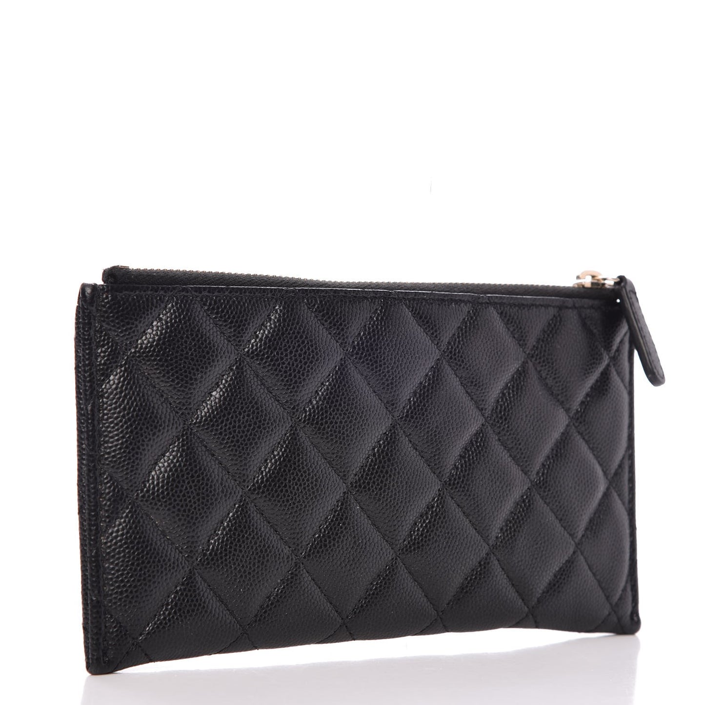 Caviar Quilted Classic Zip Pouch Black