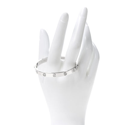Cartier 18K White Gold 4 Diamond LOVE Bracelet 16 2 of 7