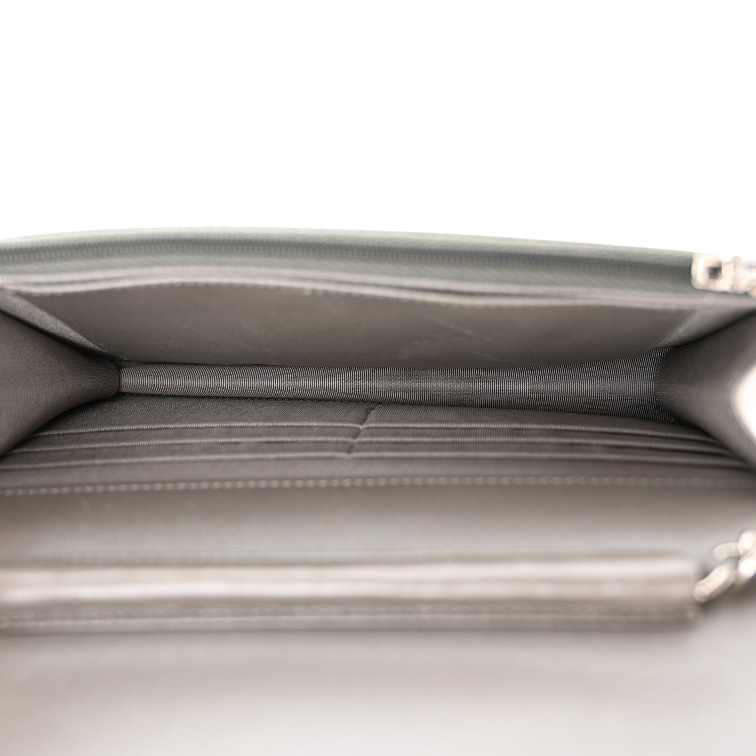 Chanel Lambskin Crystal Quilted Wallet On Chain WOC Grey 5 of 15