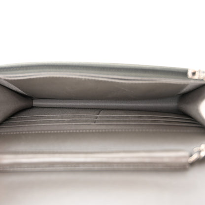 Chanel Lambskin Crystal Quilted Wallet On Chain WOC Grey 5 of 15