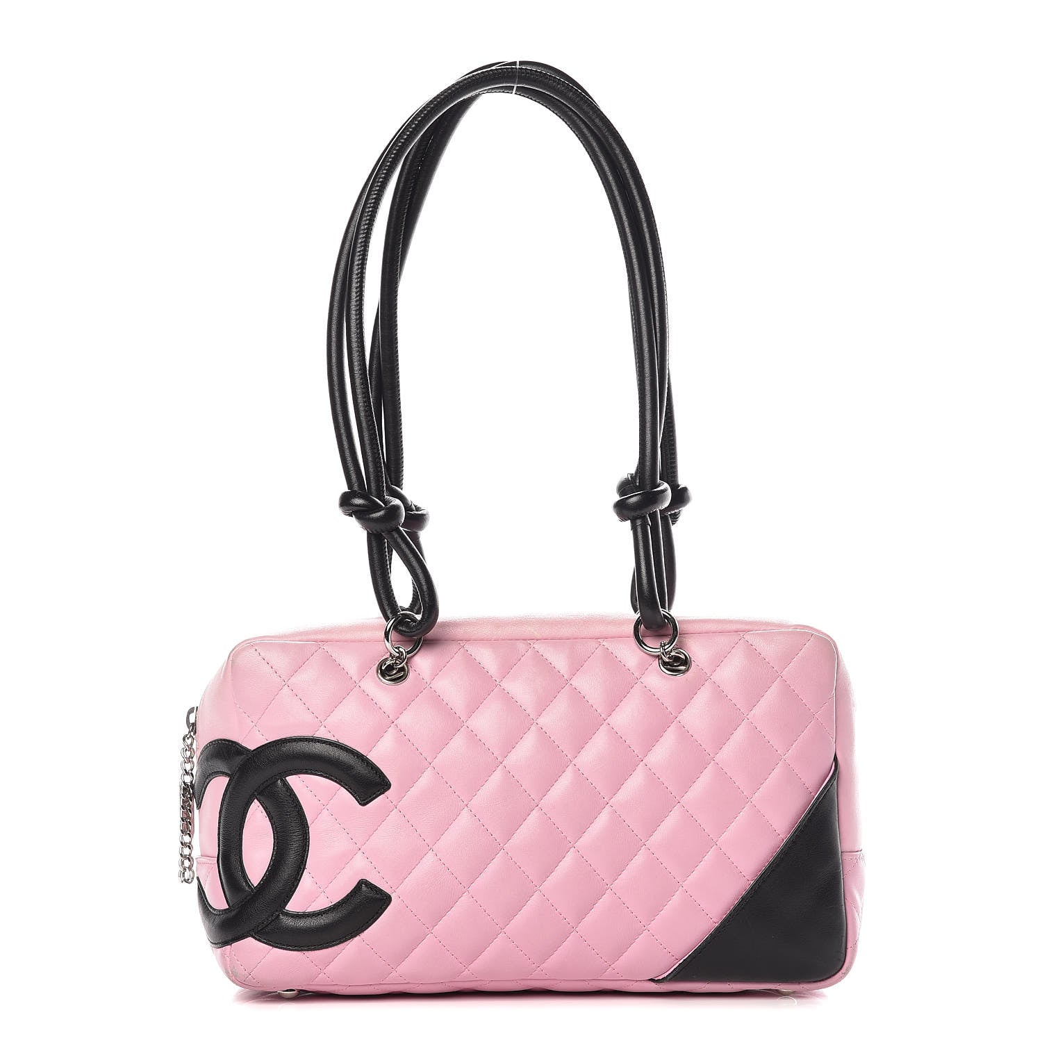 Chanel Calfskin Quilted Large Cambon Bowler Pink Black 1 of 20