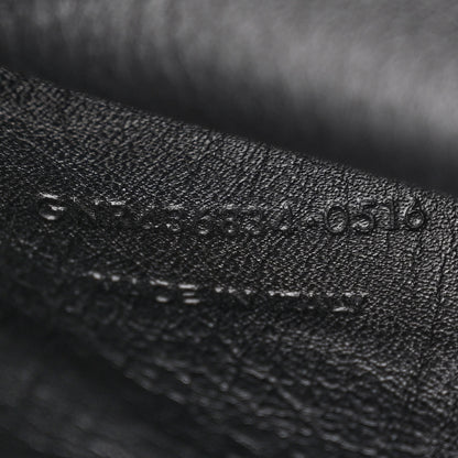 Saint Laurent Smooth Calfskin Crocodile Embossed Baby Monogram Downtown Cabas Black 7 of 12