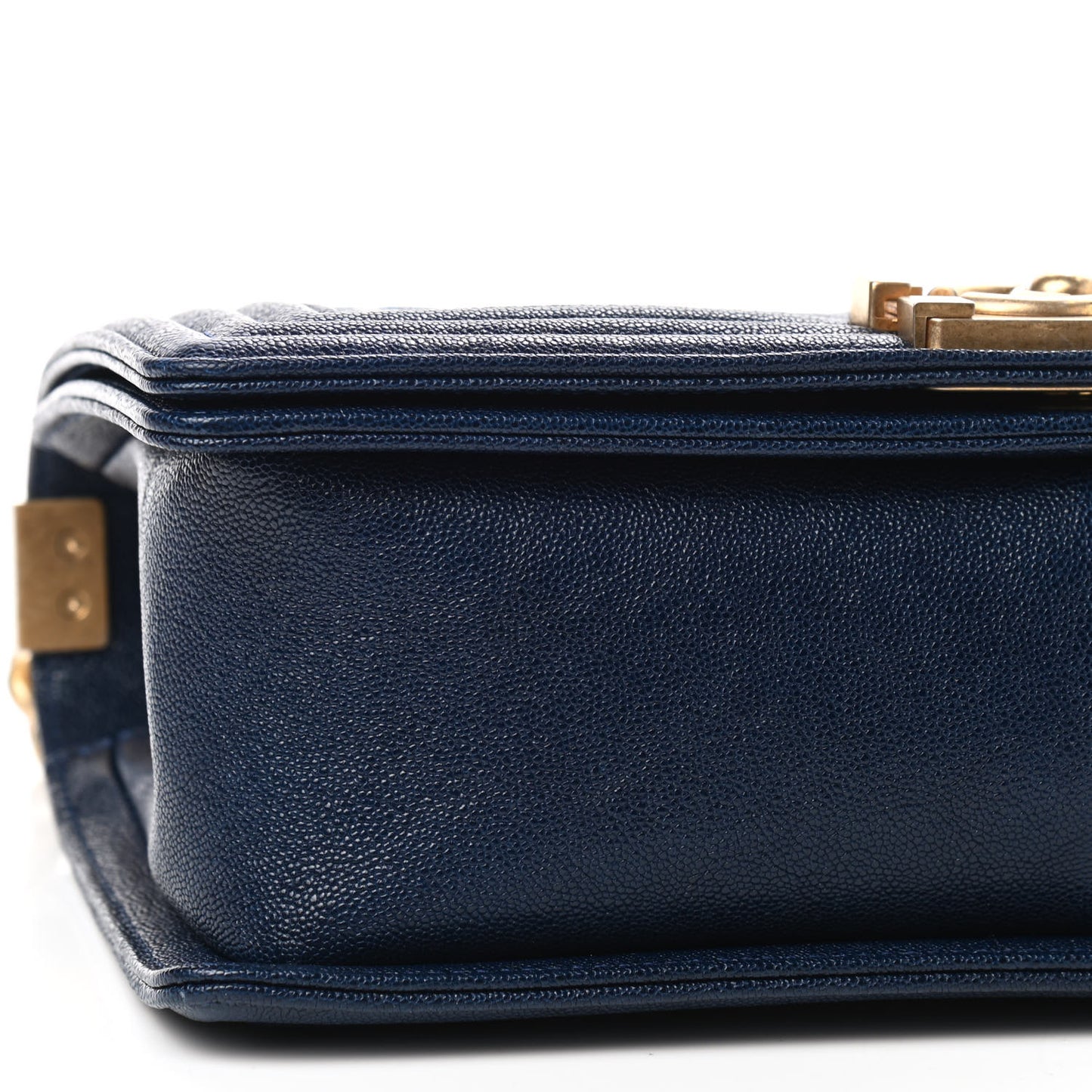 Caviar Quilted Medium Boy Flap Navy