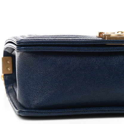Chanel Caviar Quilted Medium Boy Flap Navy 7 of 8