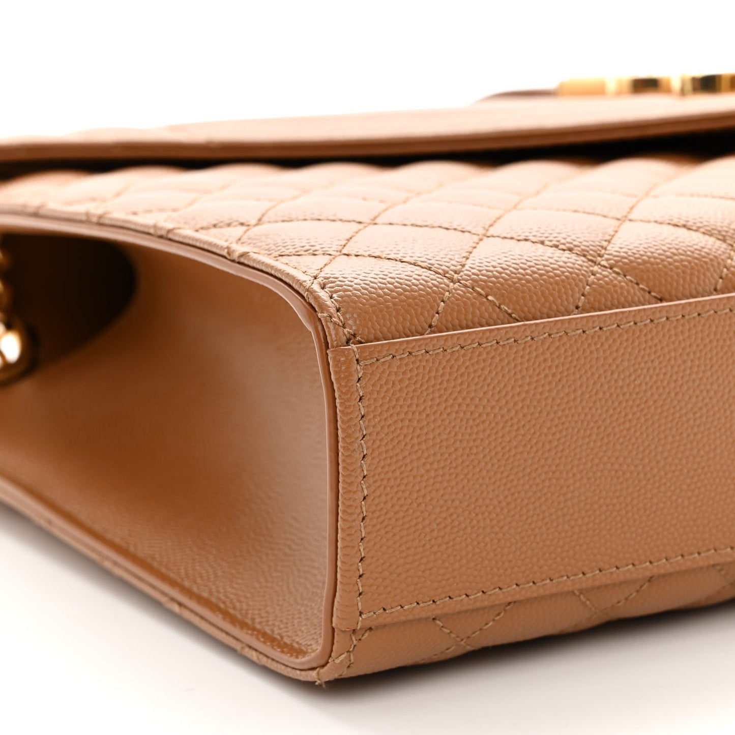 Grain De Poudre Textured Mixed Matelasse Triquilt Large Monogram Satchel Naturel