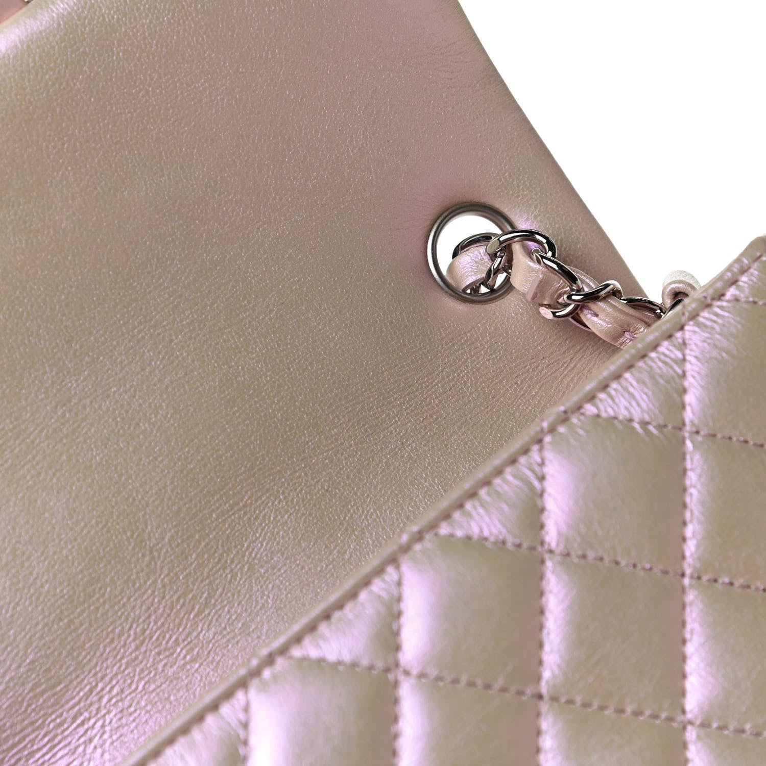 Chanel Iridescent Calfskin Quilted Mini Rectangular Flap Pink 13 of 15