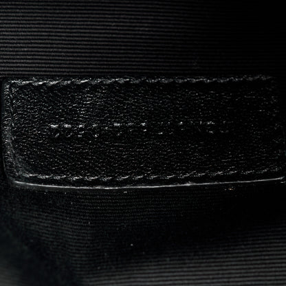Saint Laurent Grain De Poudre Matelasse Chevron Monogram Envelope Clutch Black 7 of 11