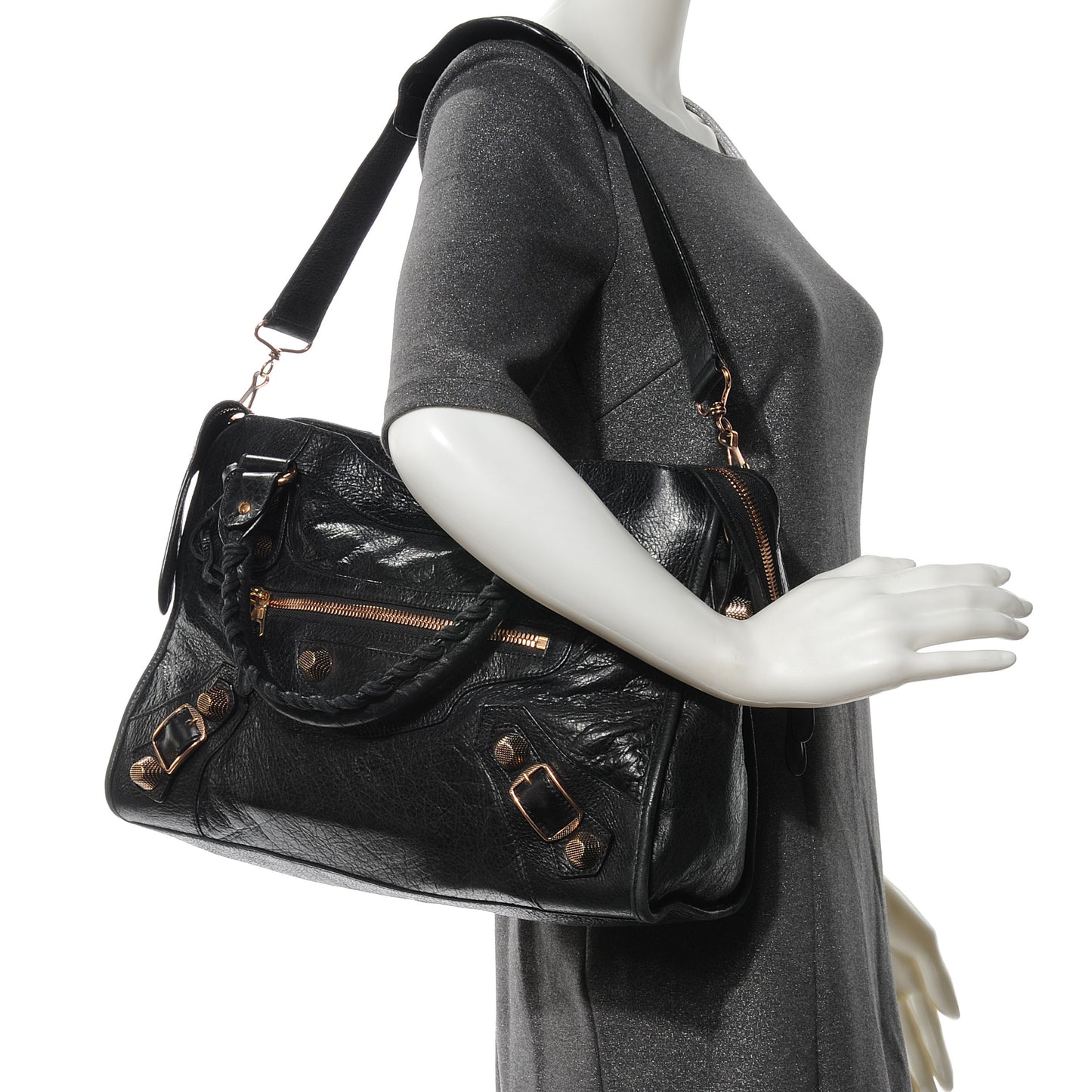 Agneau Giant 21 Rose Gold Hardware City Black