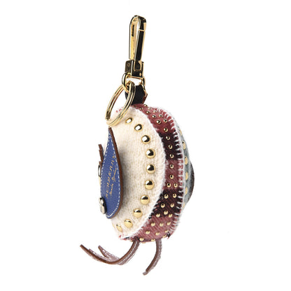 Burberry Calfskin Wool Cashmere Studded Mabel Derek The Bird Bag Charm Blush Pink Multicolor 3 of 5