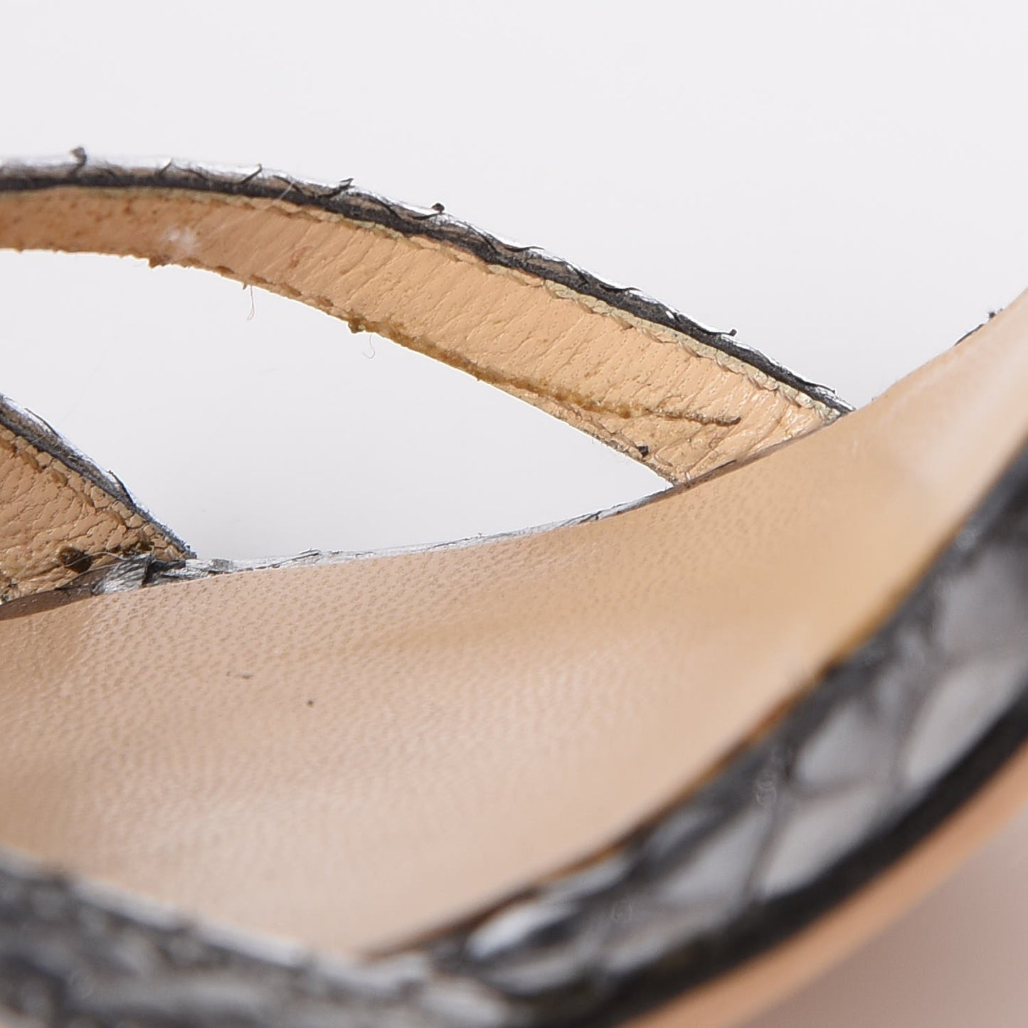 Metallic Python India Sandals 38.5 Silver