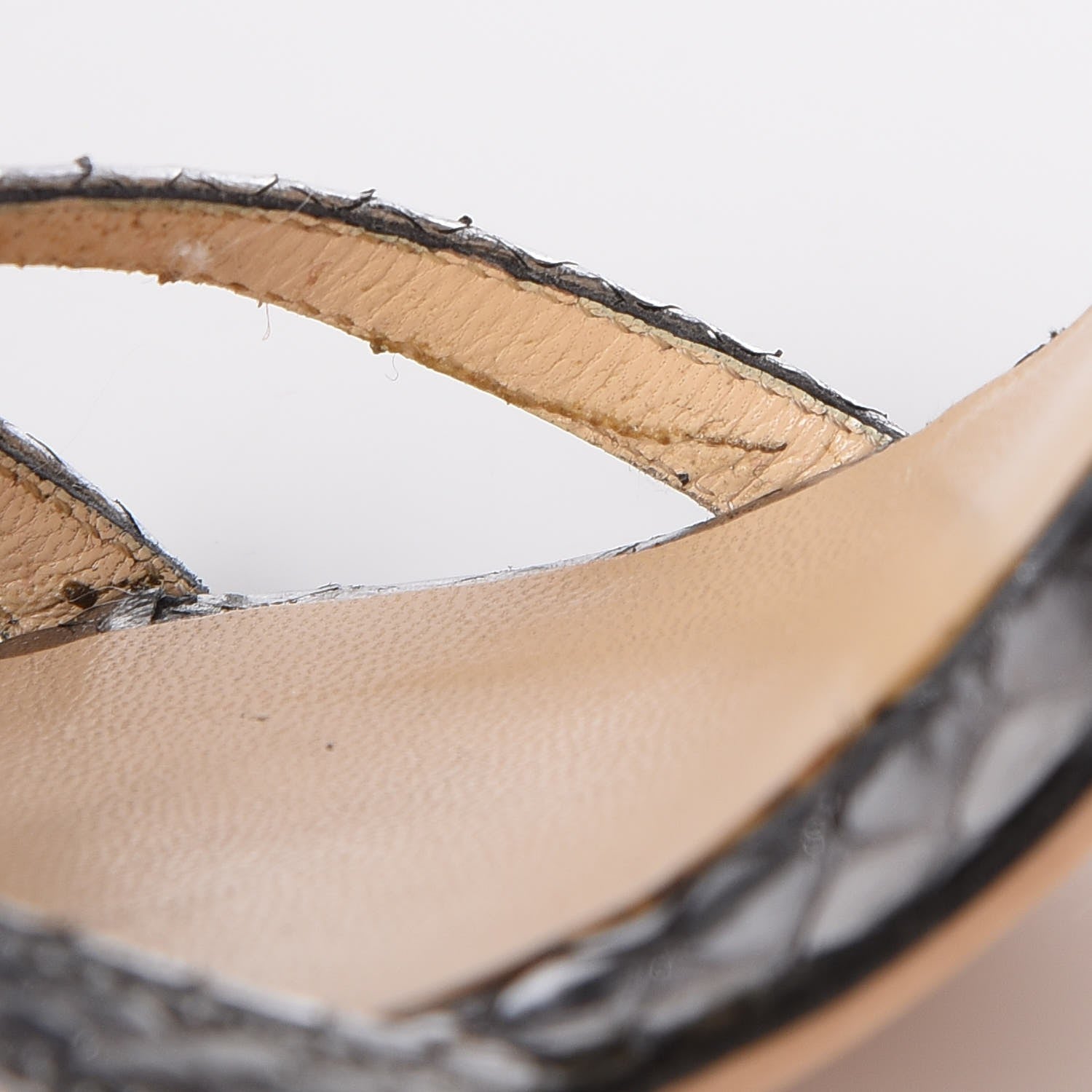 Jimmy Choo Metallic Python India Sandals 38.5 Silver 10 of 10