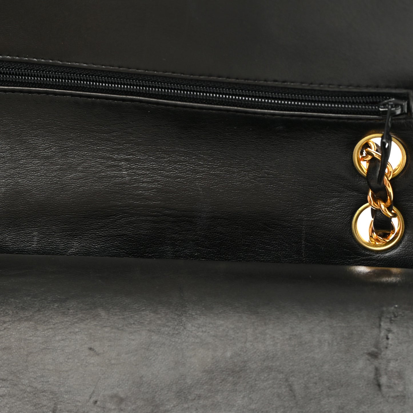 Lambskin Quilted Medium Double Flap Black