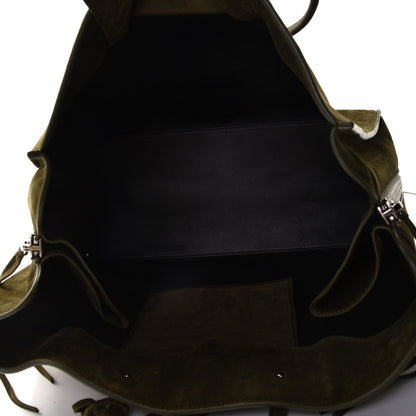 Balenciaga Baby Daim Suede Papier A4 Zip Around Tote Vert Militaire 4 of 11