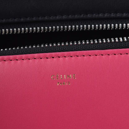 Celine Smooth Calfskin Small Tri-Color Edge Shoulder Bag Fushia 6 of 7