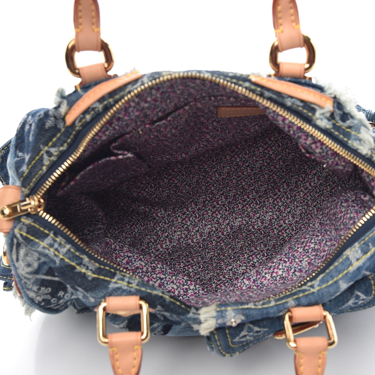 Louis Vuitton Denim Patchwork Speedy 30 Blue 5 of 8
