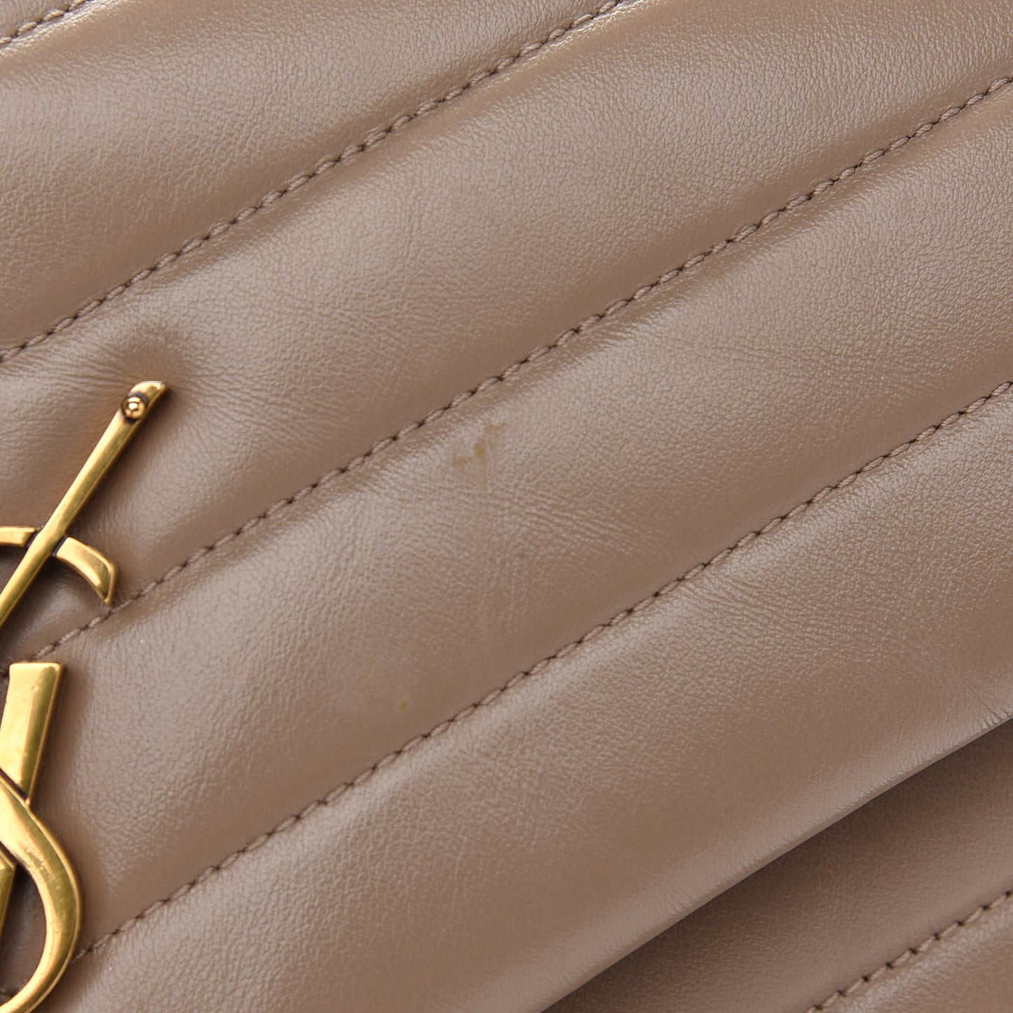 Calfskin Y Quilted Monogram Medium Loulou Chain Satchel Dusty Grey