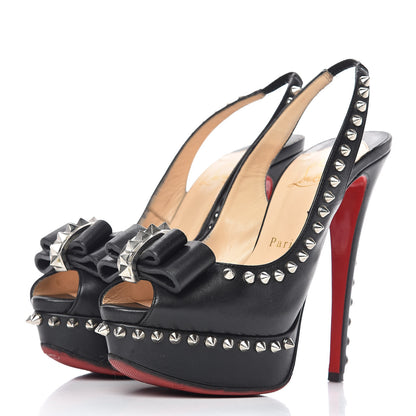 Christian Louboutin Calfskin Lady Clou Spikes VIP 150 Pumps 36.5 Black 3 of 7