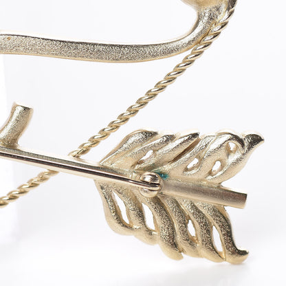 Chanel Crystal Pearl CC Arrow Brooch Gold 5 of 6