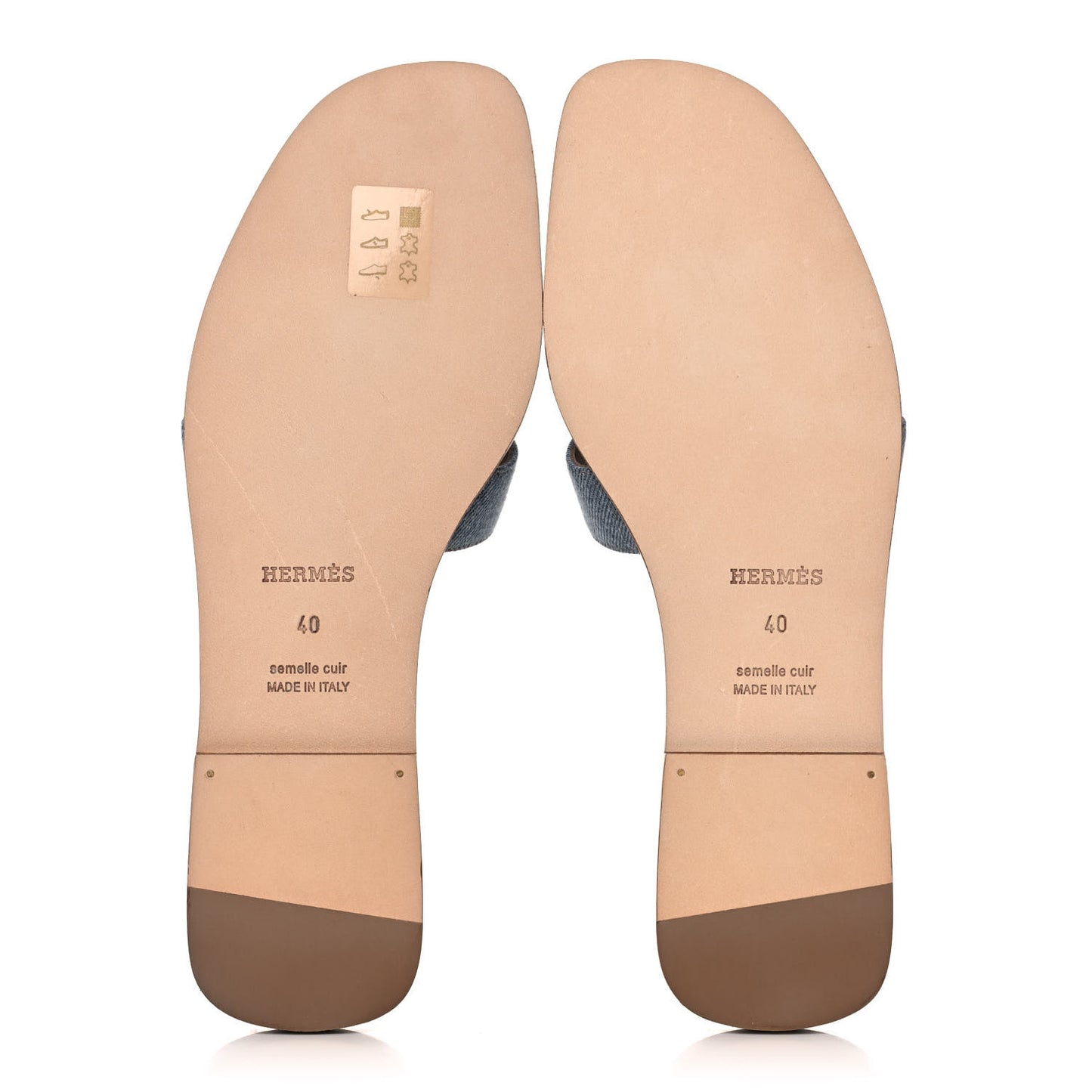 Denim Canvas Oran Sandals 40 Bleu Clair