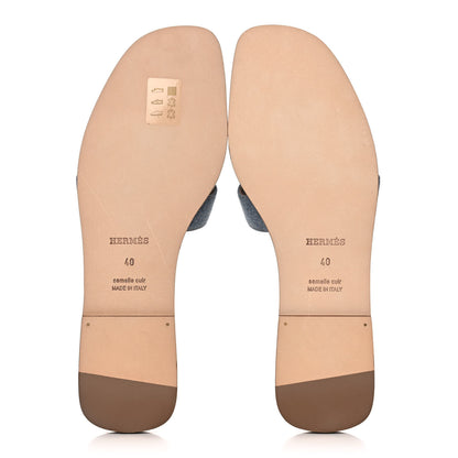 Hermes Denim Canvas Oran Sandals 40 Bleu Clair 5 of 9