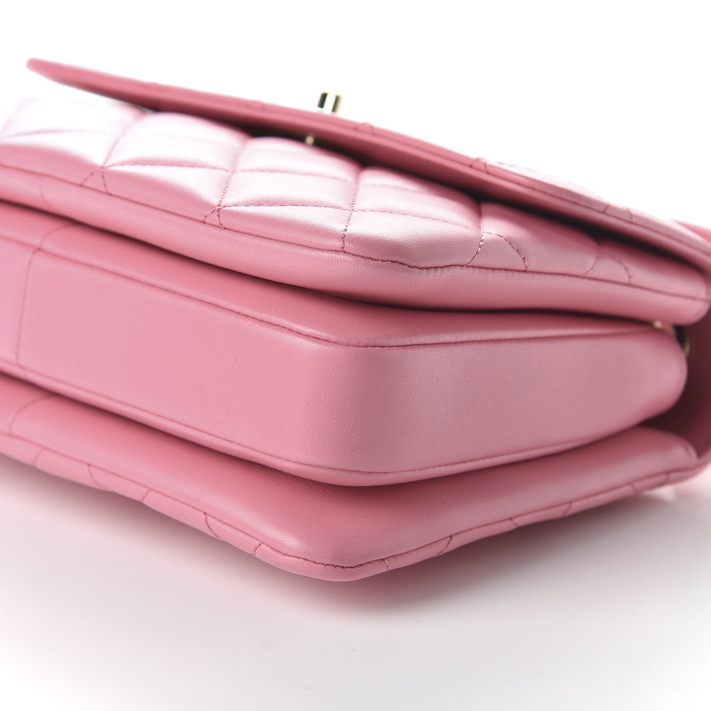 Lambskin Quilted Small Trendy CC Flap Dual Handle Bag Pink