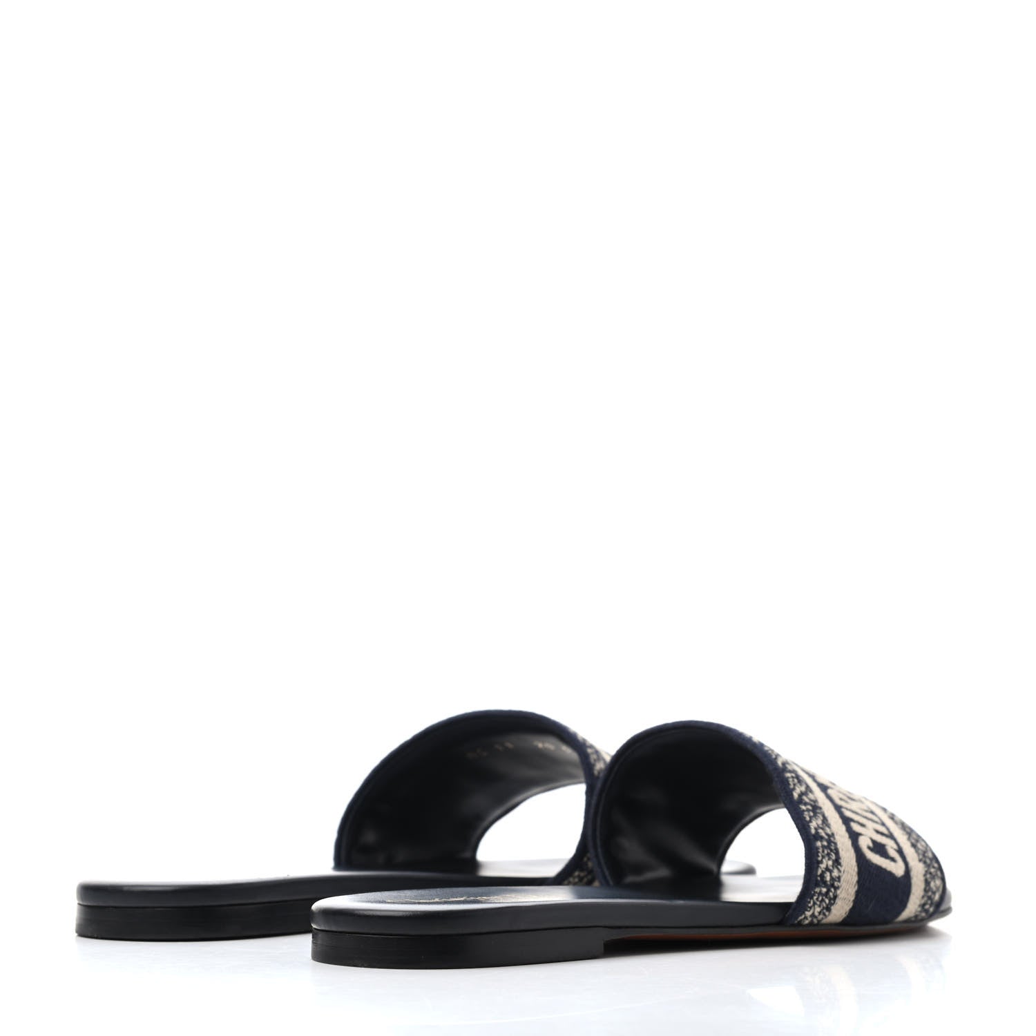 Christian Dior Canvas Embroidered Dway Mules Slide Sandals 39 Deep Blue 3 of 4