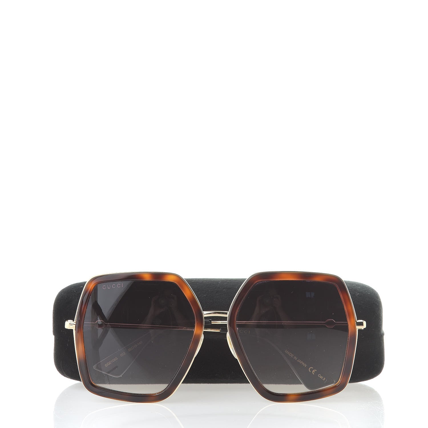 Gucci Acetate Oversize Square Frame GG0106S Sunglasses Tortoise 8 of 8
