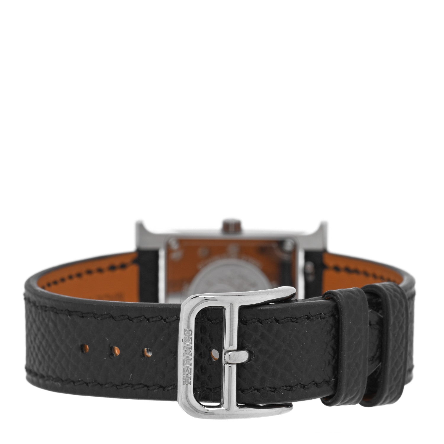 Hermes Stainless Steel Epsom 21mm Heure H Hour Quartz Watch Noir 3 of 5