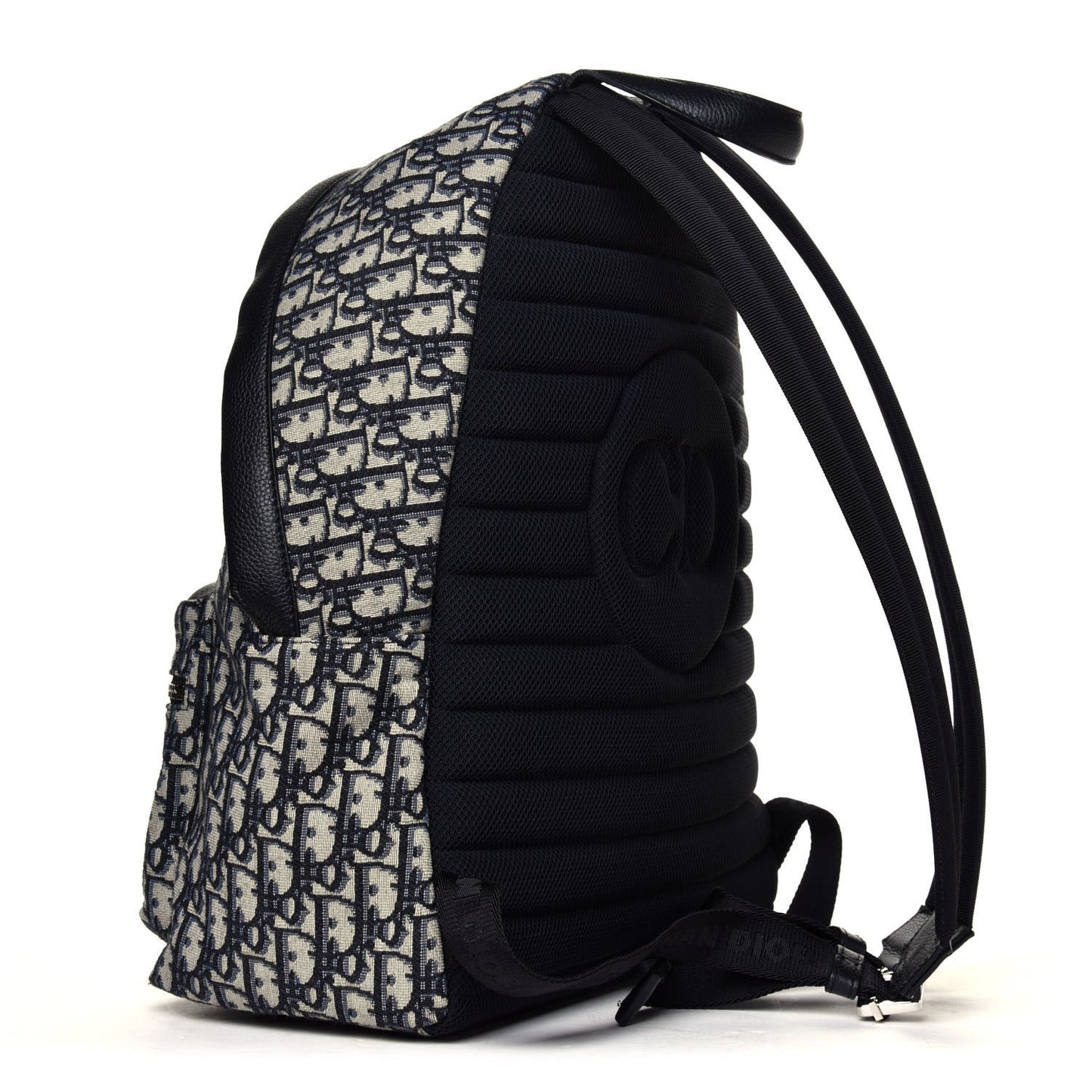 Oblique Calfskin Rider Backpack Beige Black
