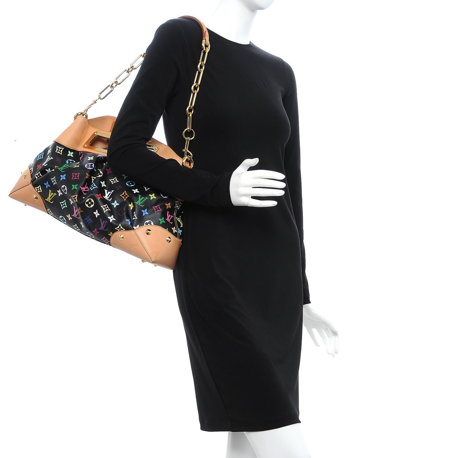Louis Vuitton Monogram Multicolor Judy GM Black 2 of 9