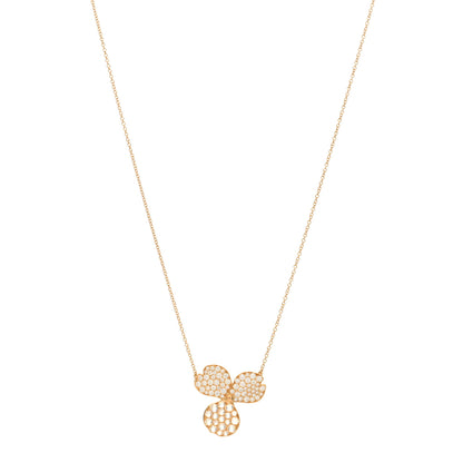 Tiffany 18K Rose Gold Diamond Large Paper Flowers Pave Pendant Necklace 1 of 3