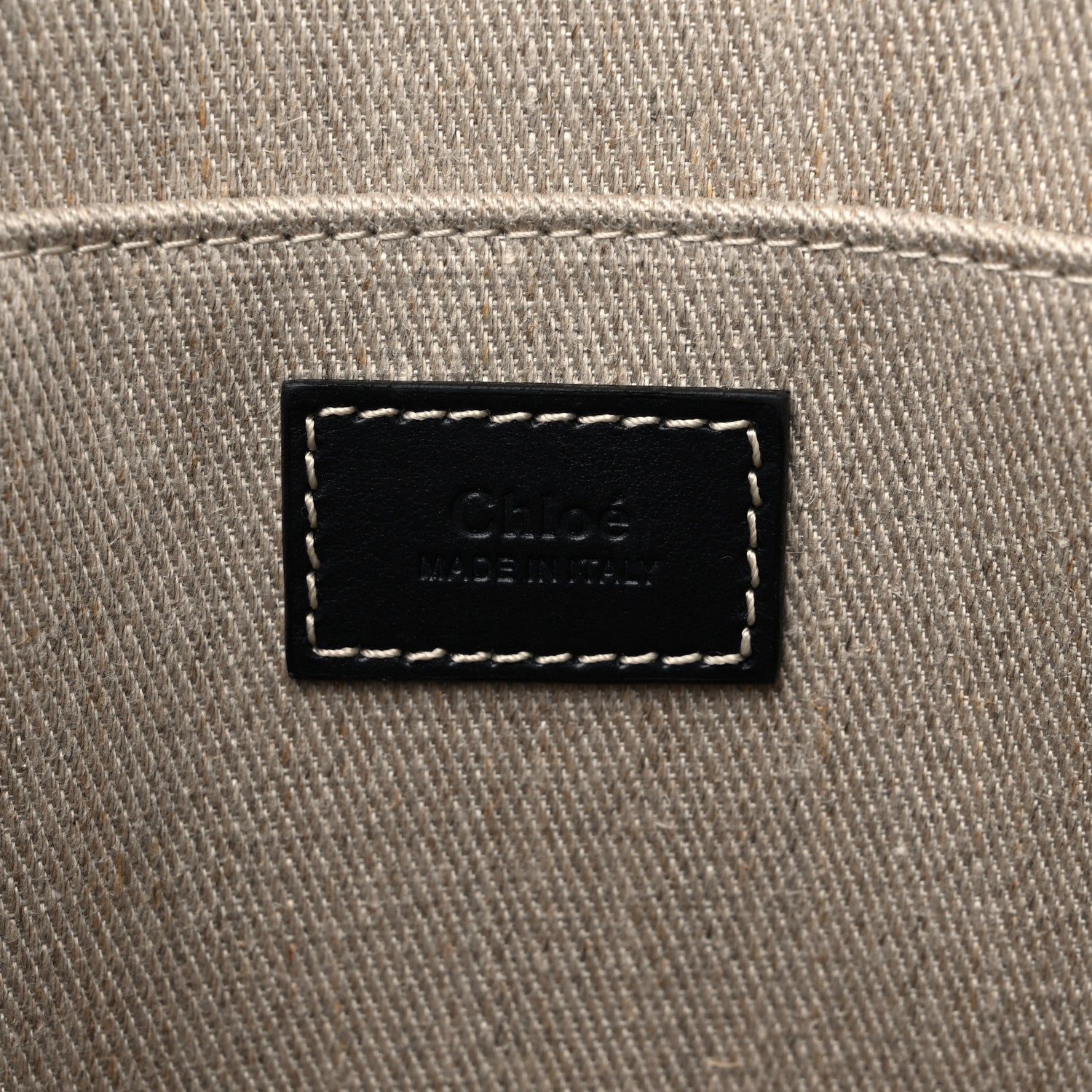 Chloe Cotton Calfskin Medium Woody Ribbon Tote White Black 6 of 9