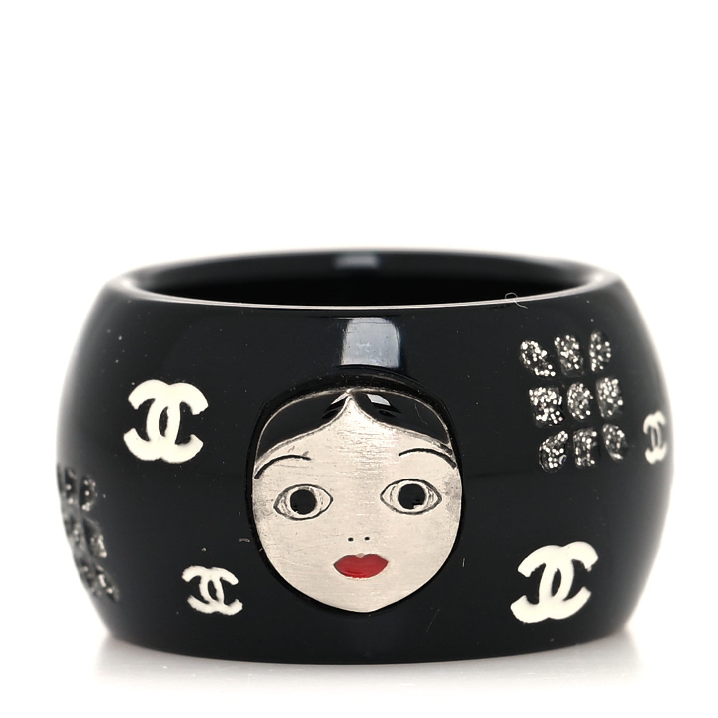 Resin Matryoshka Russian Doll Ring 6 Black