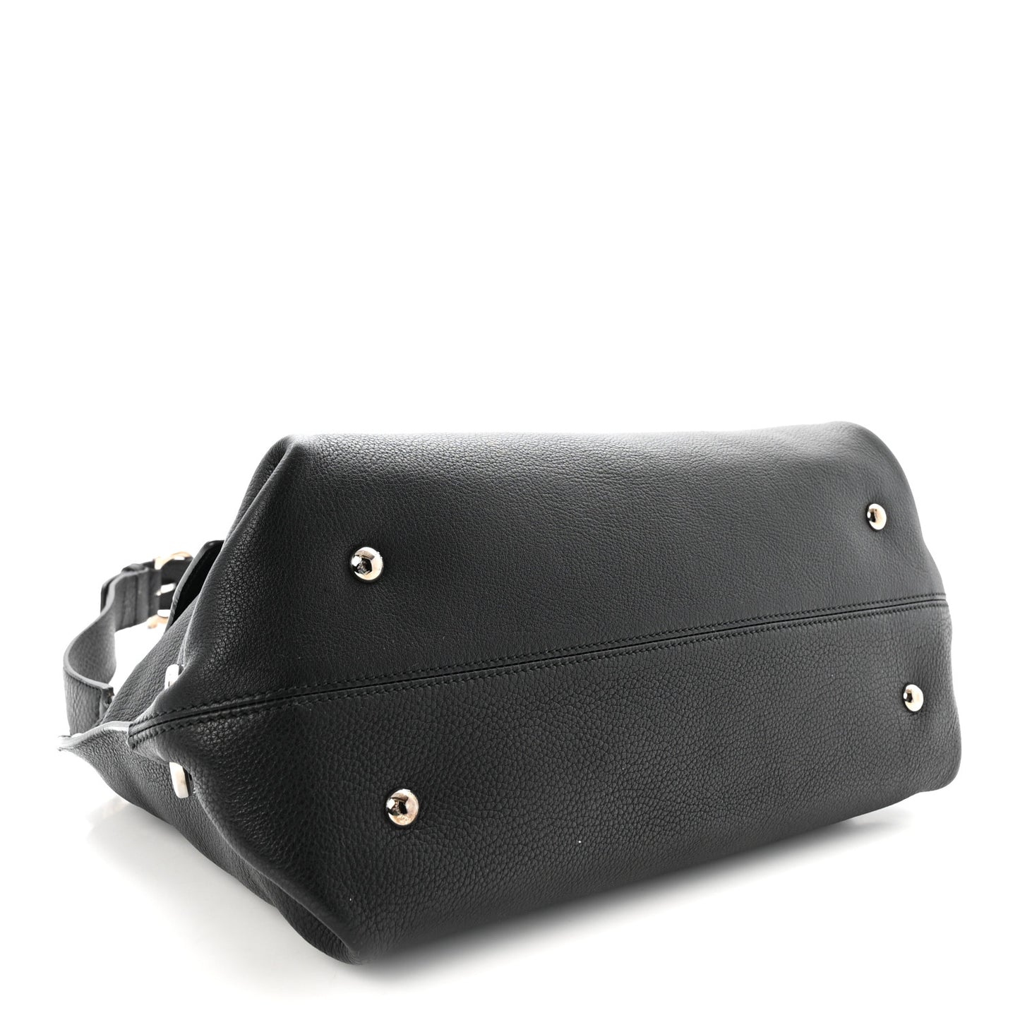 Grained Calfskin Sofia Satchel Black
