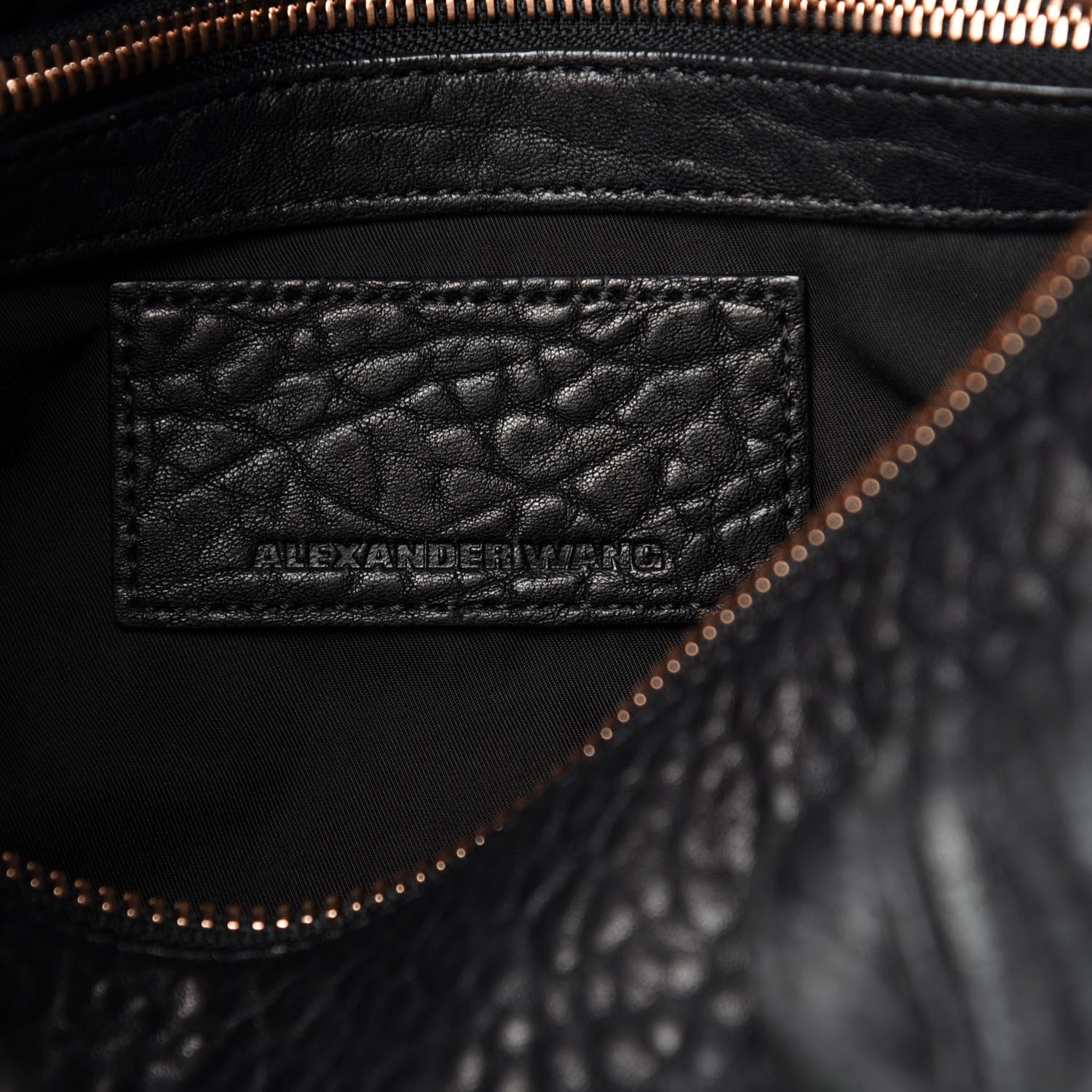 Alexander Wang Pebbled Lambskin Rocco Black Rose Gold Hardware 8 of 9