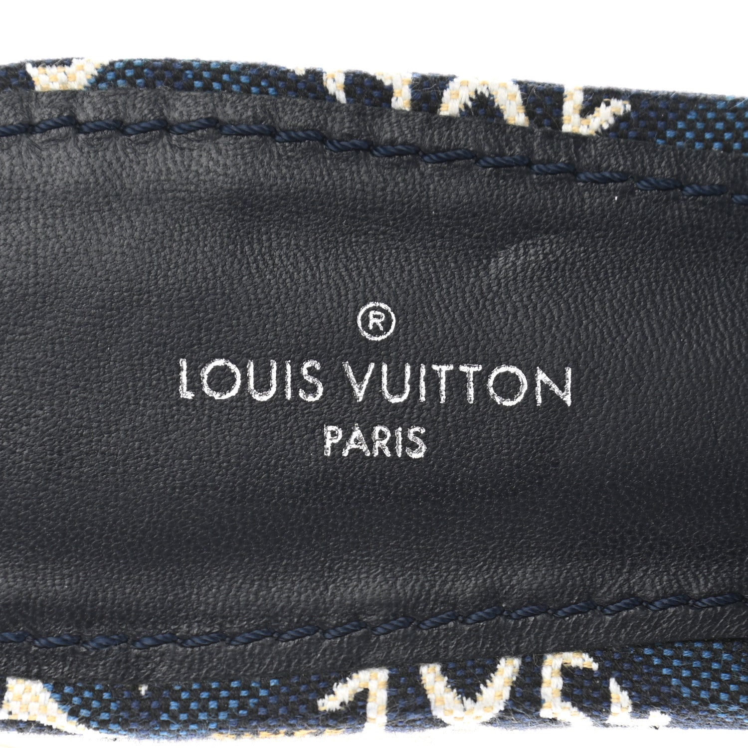 Louis Vuitton Jacquard Since 1854 Lock It Flat Mule 37.5 Blue 7 of 8