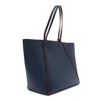 Louis Vuitton Calfskin Braided Lockme Cabas Marine Rouge 3 of 9
