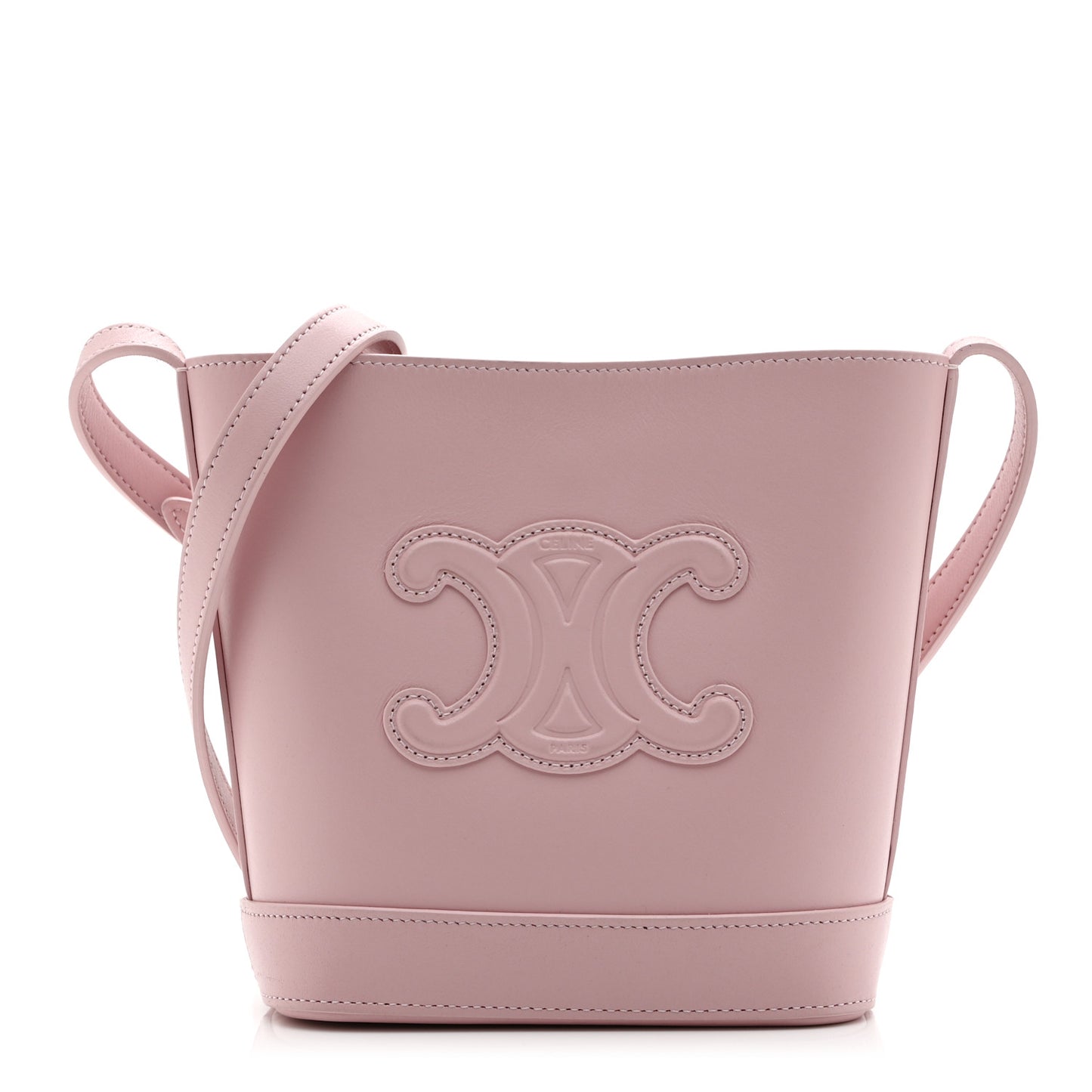 Smooth Calfskin Mini Cuir Triomphe Bucket Bag Light Pink