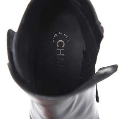 Chanel Goatskin CC Turnlock Ankle Boots 39.5 Black 6 of 13
