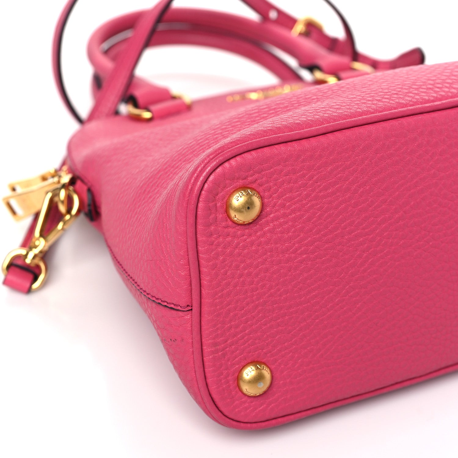 Prada Vitello Daino Dome Tote Peonia Peonia 7 of 9