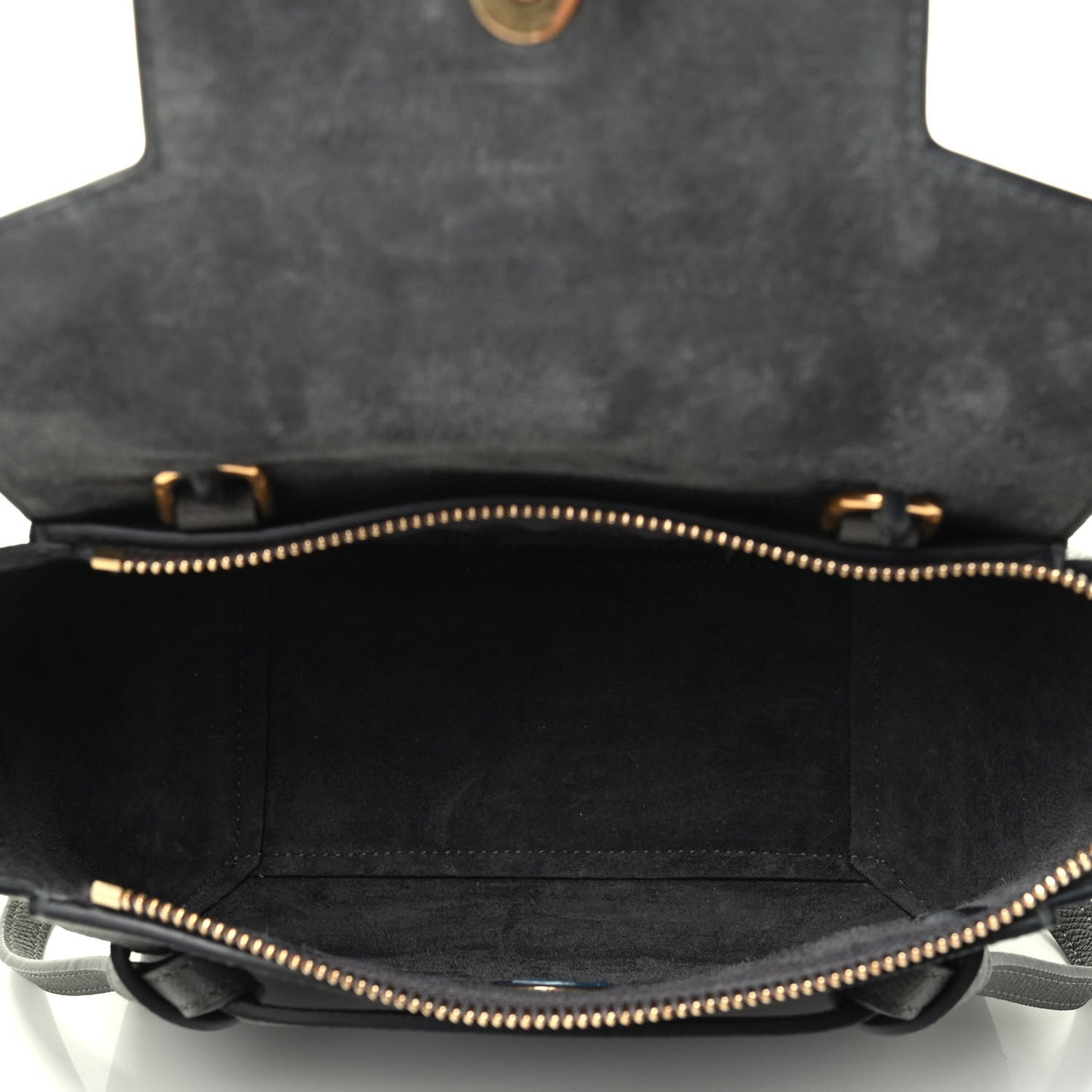 Grained Calfskin Nano Belt Bag Grey