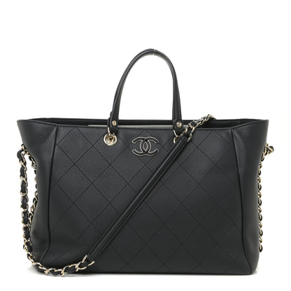 Chanel Calfskin Stitched Medium Shopping Tote Black 1 of 14
