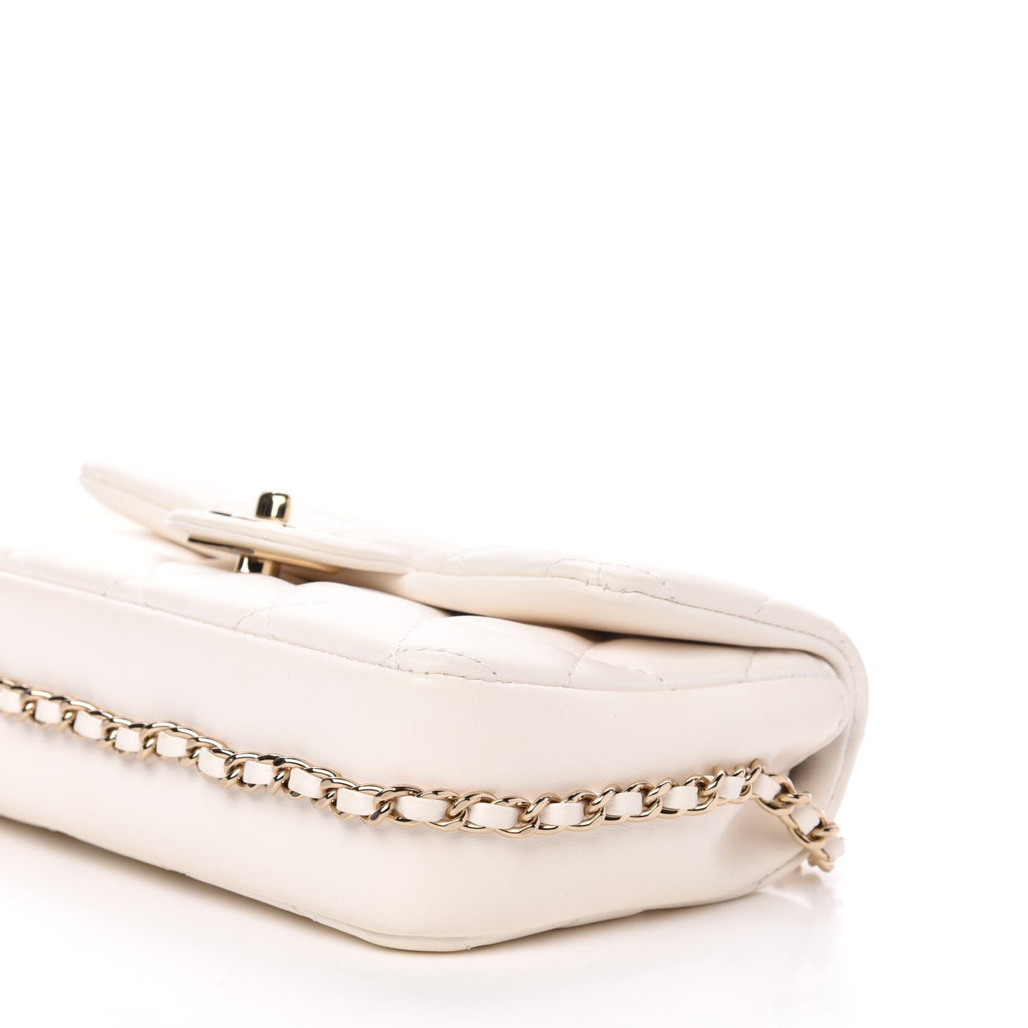 Lambskin Quilted Mini My Precious Flap White