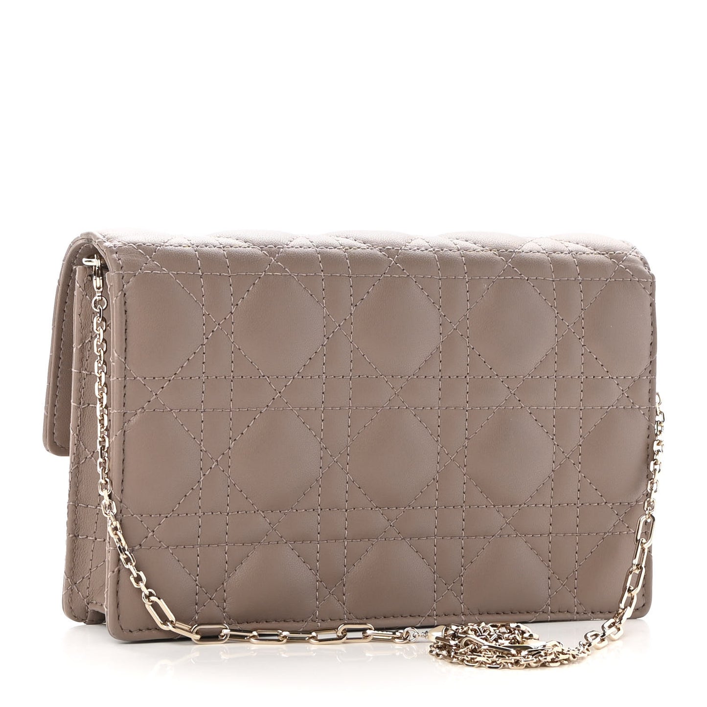 Lambskin Chain Lady Dior Chain Pouch Hazelnut