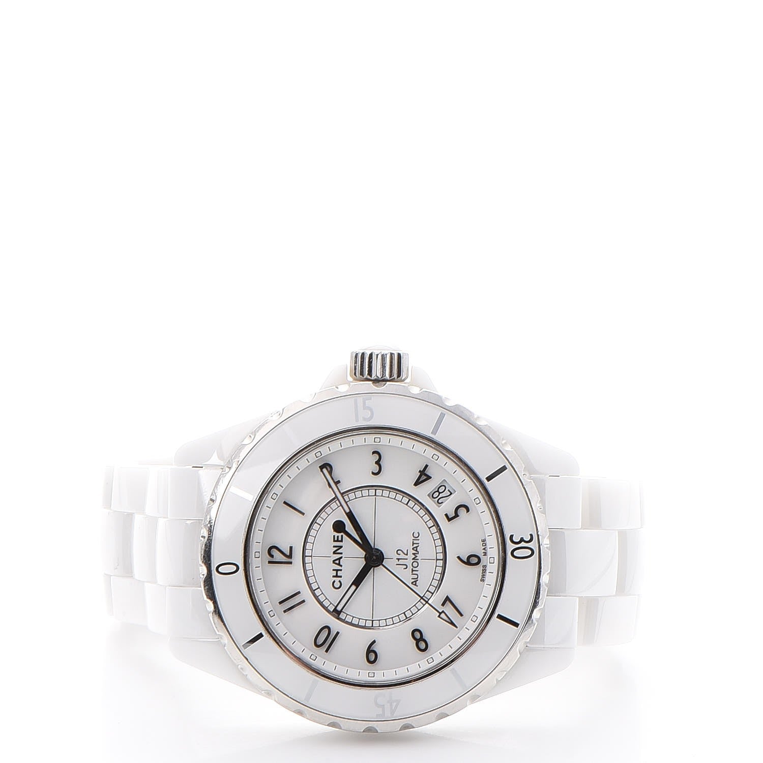 Chanel Stainless Steel Ceramic 38mm J12 Automatic Watch White 3 of 9