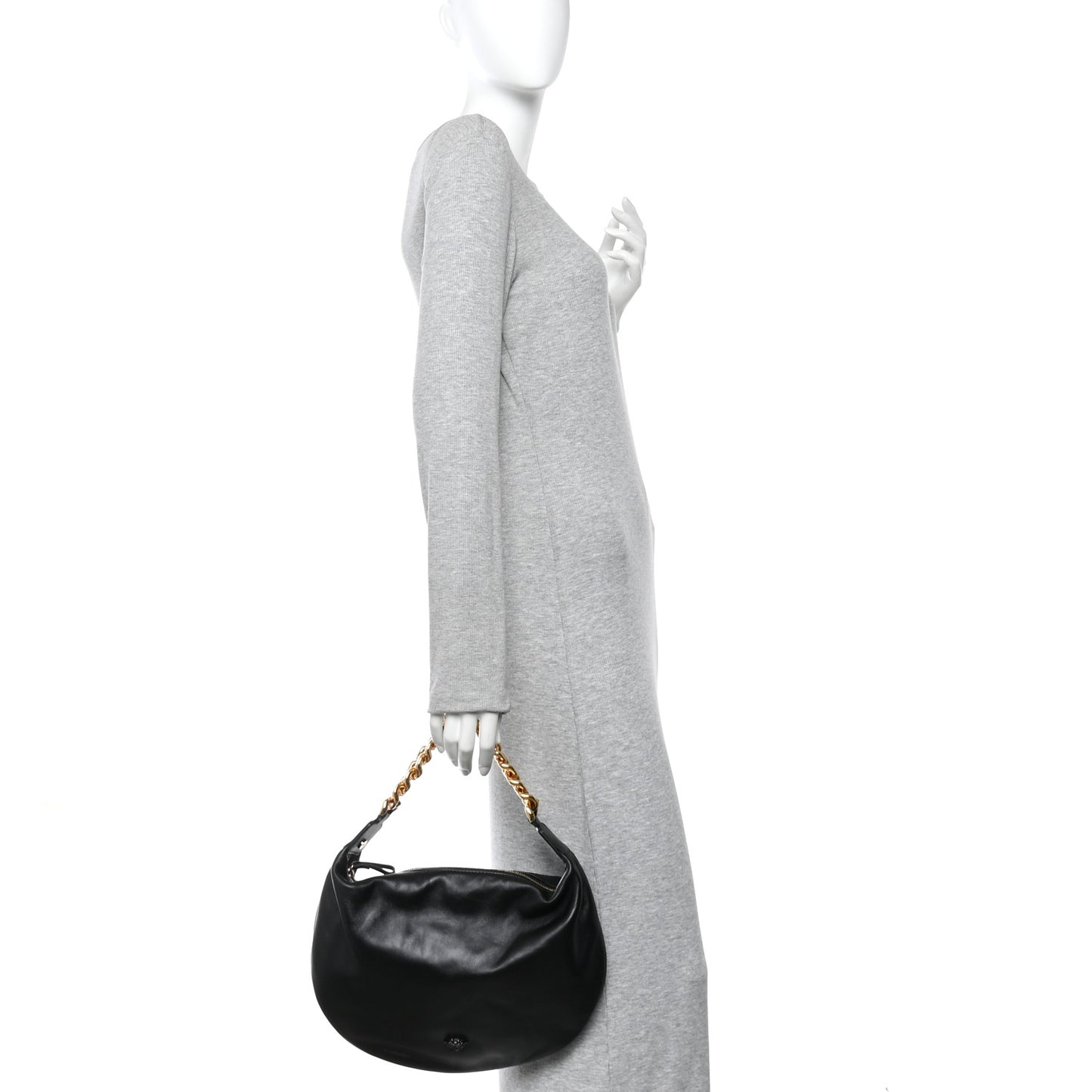 Calfskin La Medusa Chain Hobo Black