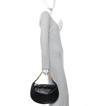 Versace Calfskin La Medusa Chain Hobo Black 2 of 9